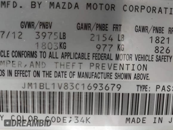 ✅ 2012 Mazda 3 i Touring • VIN: JM1BL1V83C1693679 • Лот: 42813107. Опубликован ранее на IAAI с пробегом 163 260 миль. Бесплатный доступ к архиву аукционных продаж из США и подробный отчёт об истории автомобиля на DreamBid. Изображение 9.