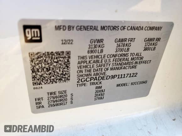 2023 Chevrolet Silverado 1500 RST с VIN 2GCPADED9P1117122, выставлен на аукционе Copart как лот 66209665 с пробегом 48 232 миль миль и Чистый • Clean title. История ставок и продаж доступна на DreamBid. Изображение 12.