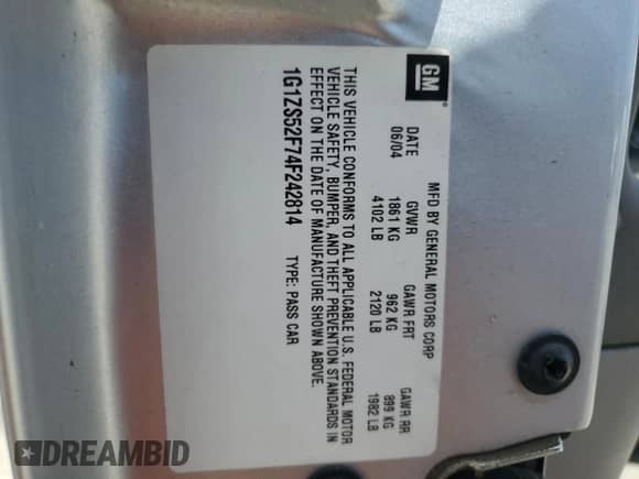 2004 Chevrolet Malibu z VIN 1G1ZS52F74F242814, wystawiony jako Copart lot #66764714 z przebiegiem 228 578 mil mil oraz Czysty tytuł • Clean title. Historia ofert i sprzedaży dostępna na DreamBid. Obrazek 12.