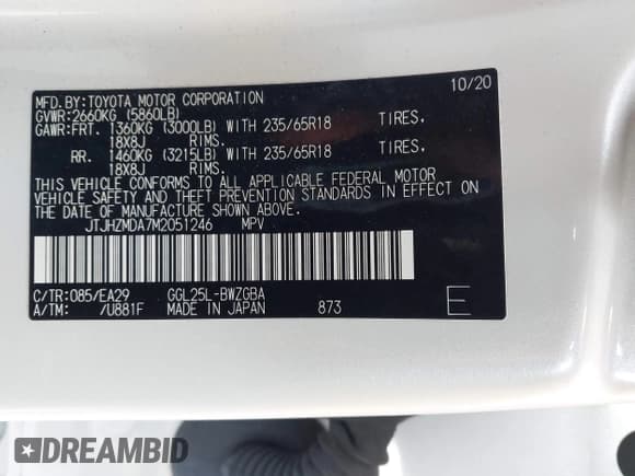 ✅ 2021 Lexus RX 350 • VIN: JTJHZMDA7M2051246 • Лот: 42048298. Опубликован ранее на IAAI с пробегом 43 146 миль. Бесплатный доступ к архиву аукционных продаж из США и подробный отчёт об истории автомобиля на DreamBid. Изображение 9.