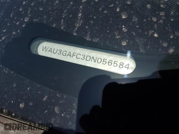 ✅ 2013 Audi A7 Prestige • VIN: WAU3GAFC3DN056584 • Lot: 53499105. Listed on Copart with Not provided. Free auction sales archive from the USA and detailed vehicle history report at DreamBid. Image 12.