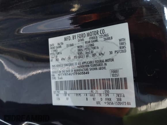 ✅ 2007 Ford Ranger XL • VIN: 1FTYR14U17PA05849 • Lot: 43654493. Wystawiony na IAAI z przebiegiem 141 180 mil. Bezpłatny archiwum sprzedaży aukcyjnych z USA i szczegółowy raport historii pojazdu na DreamBid. Zdjęcie 9.