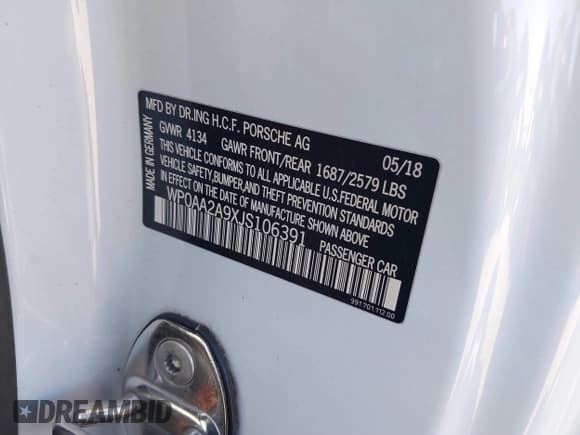 ✅ 2018 Porsche 911 Carrera • VIN: WP0AA2A9XJS106391 • Лот: 41016052. Опубликован ранее на IAAI с пробегом 29 510 миль. Бесплатный доступ к архиву аукционных продаж из США и подробный отчёт об истории автомобиля на DreamBid. Изображение 9.