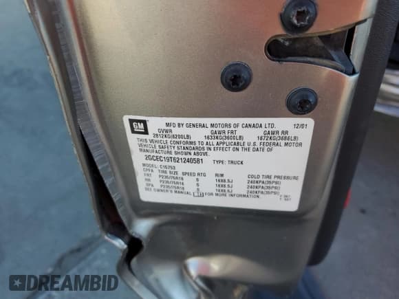 ✅ 2002 Chevrolet Silverado 1500 LS • VIN: 2GCEC19T621240581 • Лот: 70779334. Опубликован ранее на Copart с пробегом 154 389 миль. Бесплатный доступ к архиву аукционных продаж из США и подробный отчёт об истории автомобиля на DreamBid. Изображение 14.