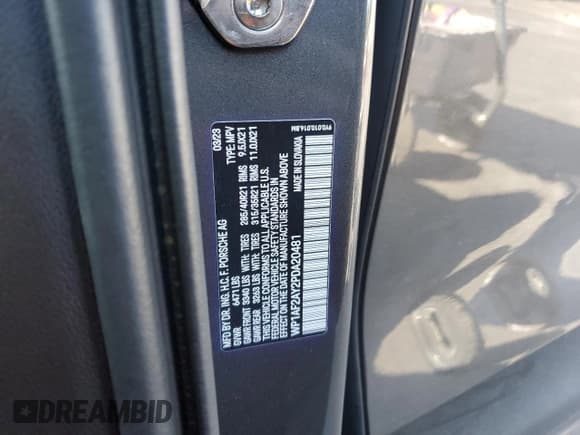 ✅ 2023 Porsche Cayenne Turbo • VIN: WP1AF2AY2PDA20481 • Lot: 82105834. Listed on Copart with 22,734 mi. Free auction sales archive from the USA and detailed vehicle history report at DreamBid. Image 12.