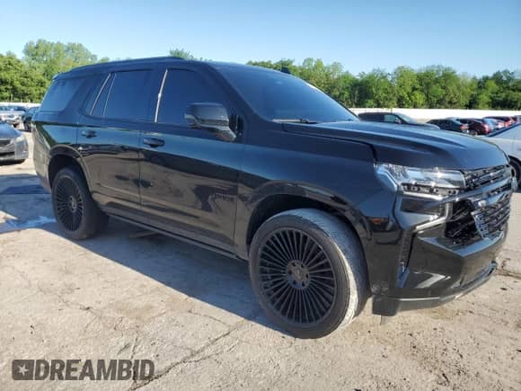 2023 Chevrolet Tahoe RST with VIN 1GNSKRKL4PR485979, listed as a Copart auction lot 55153445 with 22,637 mi miles and Salvage title. Bid and sale history available at DreamBid. Image 4.