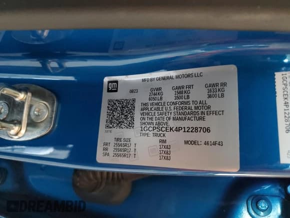 ✅ 2023 Chevrolet Colorado 2WD LT • VIN: 1GCPSCEK4P1228706 • Лот: 71816845. Опубликован ранее на Copart с пробегом 15 284 миль. Бесплатный доступ к архиву аукционных продаж из США и подробный отчёт об истории автомобиля на DreamBid. Изображение 12.