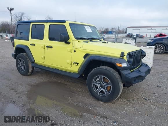 ✅ 2022 Jeep Wrangler Unlimited Sport S • VIN: 1C4HJXDG4NW247185 • Lot: 41192483. Listed on IAAI with 40,843 mi. Free auction sales archive from the USA and detailed vehicle history report at DreamBid. Image 1.