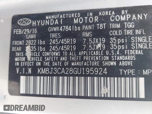 ✅ 2016 Hyundai Tucson Sport • VIN: KM8J3CA28GU195924 • Лот: 43574458. Опубликован ранее на IAAI с пробегом 77 781 миль. Бесплатный доступ к архиву аукционных продаж из США и подробный отчёт об истории автомобиля на DreamBid. Изображение 9.