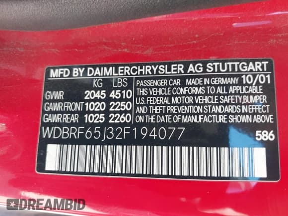 ✅ 2002 Mercedes-Benz C AMG • VIN: WDBRF65J32F194077 • Lot: 43174628. Wystawiony na IAAI z przebiegiem Nie podano. Bezpłatny archiwum sprzedaży aukcyjnych z USA i szczegółowy raport historii pojazdu na DreamBid. Zdjęcie 9.