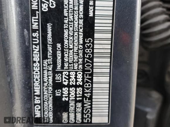 ✅ 2015 Mercedes-Benz C 300 Sport • VIN: 55SWF4KB7FU075835 • Лот: 92116705. Опубликован ранее на Copart с пробегом 134 613 миль. Бесплатный доступ к архиву аукционных продаж из США и подробный отчёт об истории автомобиля на DreamBid. Изображение 12.