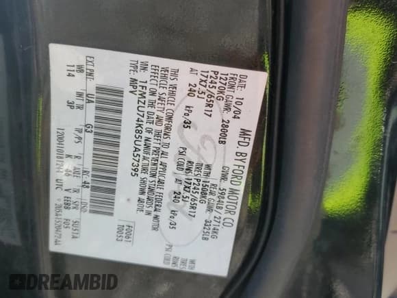 ✅ 2005 Ford Explorer Eddie Bauer • VIN: 1FMZU74K85UA57395 • Лот: 84899135. Опубликован ранее на Copart с пробегом 290 244 миль. Бесплатный доступ к архиву аукционных продаж из США и подробный отчёт об истории автомобиля на DreamBid. Изображение 13.