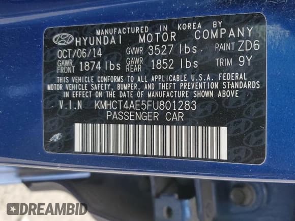 ✅ 2015 Hyundai Accent GLS • VIN: KMHCT4AE5FU801283 • Лот: 44634024. Опубликован ранее на Copart с пробегом 115 751 миль. Бесплатный доступ к архиву аукционных продаж из США и подробный отчёт об истории автомобиля на DreamBid. Изображение 12.