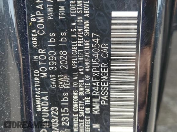 ✅ 2023 Hyundai Elantra N Line • VIN: KMHLR4AFXPU540547 • Lot: 71373055. Listed on Copart with 43,044 mi. Free auction sales archive from the USA and detailed vehicle history report at DreamBid. Image 13.