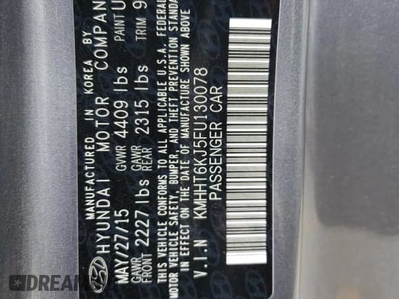 ✅ 2015 Hyundai Genesis Coupe 3.8L Base • VIN: KMHHT6KJ5FU130078 • Lot: 71293234. Wystawiony na Copart z przebiegiem 24 224 mil. Bezpłatny archiwum sprzedaży aukcyjnych z USA i szczegółowy raport historii pojazdu na DreamBid. Zdjęcie 12.