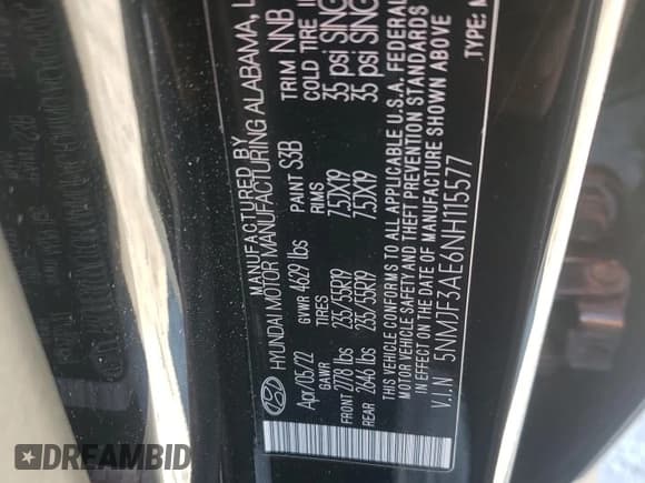 ✅ 2022 Hyundai Tucson SEL • VIN: 5NMJF3AE6NH115577 • Lot: 48358603. Wystawiony na Copart z przebiegiem 12 251 mil. Bezpłatny archiwum sprzedaży aukcyjnych z USA i szczegółowy raport historii pojazdu na DreamBid. Zdjęcie 14.