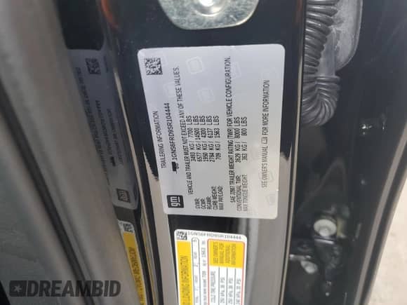 2025 Chevrolet Suburban Premier with VIN 1GNS6FRD9SR104444, listed as a Copart auction lot 59964845 with 6,106 mi miles and Salvage title. Bid and sale history available at DreamBid. Image 13.