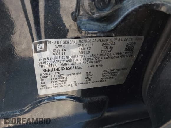 ✅ 2014 Chevrolet Captiva Sport LTZ • VIN: 3GNAL4EKXES631990 • Lot: 42150445. Wystawiony na IAAI z przebiegiem 171 628 mil. Bezpłatny archiwum sprzedaży aukcyjnych z USA i szczegółowy raport historii pojazdu na DreamBid. Zdjęcie 9.
