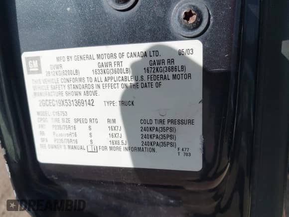 2003 Chevrolet Silverado 1500 LS с VIN 2GCEC19X531369142, выставлен на аукционе IAAI как лот 42510684 с пробегом Не указан миль и . История ставок и продаж доступна на DreamBid. Изображение 9.