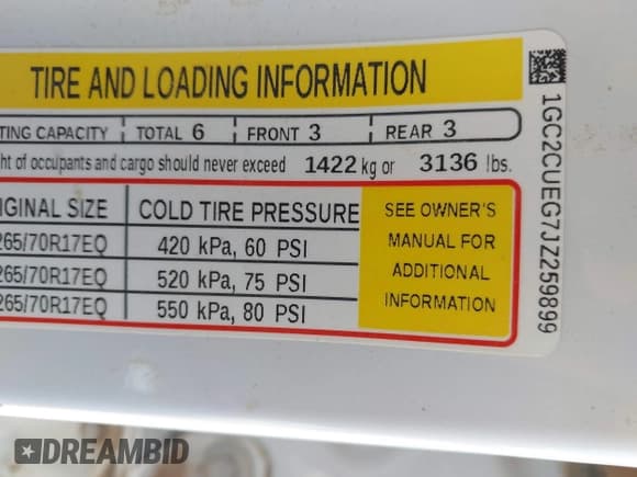 ✅ 2018 Chevrolet Silverado 2500HD Work Truck • VIN: 1GC2CUEG7JZ259899 • Lot: 42549205. Wystawiony na IAAI z przebiegiem 330 512 mil. Bezpłatny archiwum sprzedaży aukcyjnych z USA i szczegółowy raport historii pojazdu na DreamBid. Zdjęcie 8.