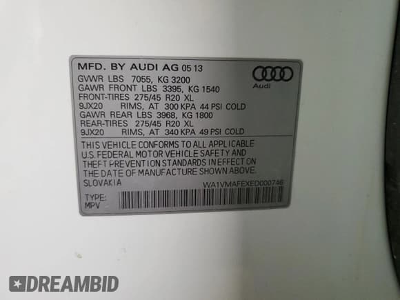 ✅ 2014 Audi Q7 Prestige • VIN: WA1VMAFEXED000746 • Lot: 88471025. Wystawiony na Copart z przebiegiem 169 679 mil. Bezpłatny archiwum sprzedaży aukcyjnych z USA i szczegółowy raport historii pojazdu na DreamBid. Zdjęcie 14.