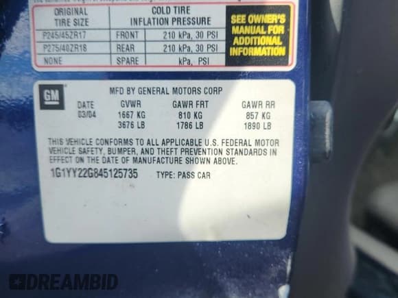 ✅ 2004 Chevrolet Corvette • VIN: 1G1YY22G845125735 • Lot: 90494945. Wystawiony na Copart z przebiegiem Nie podano. Bezpłatny archiwum sprzedaży aukcyjnych z USA i szczegółowy raport historii pojazdu na DreamBid. Zdjęcie 12.