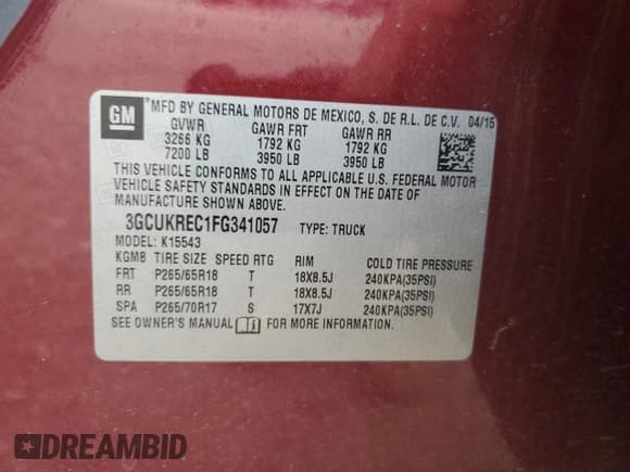 ✅ 2015 Chevrolet Silverado 1500 LT • VIN: 3GCUKREC1FG341057 • Лот: 64664804. Опубликован ранее на Copart с пробегом 118 148 миль. Бесплатный доступ к архиву аукционных продаж из США и подробный отчёт об истории автомобиля на DreamBid. Изображение 12.