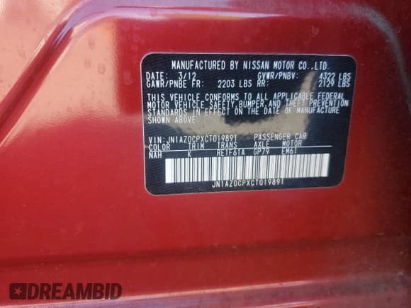 ✅ 2012 Nissan LEAF SL • VIN: JN1AZ0CPXCT019891 • Lot: 84646085. Listed on Copart with 50,197 mi. Free auction sales archive from the USA and detailed vehicle history report at DreamBid. Image 12.