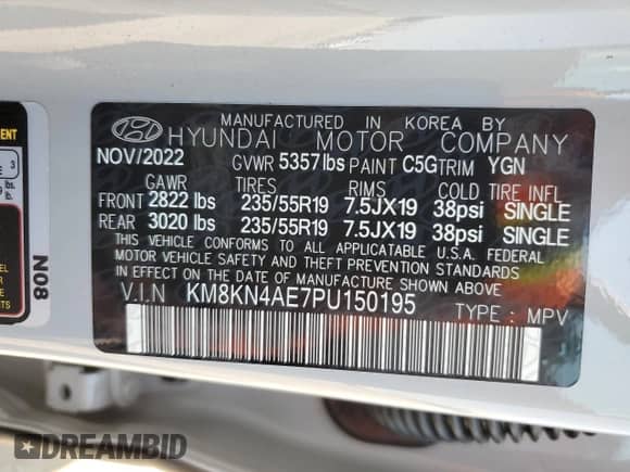 2023 Hyundai Ioniq 5 SEL z VIN KM8KN4AE7PU150195, wystawiony jako Copart lot #69567603 z przebiegiem 15 009 mil mil oraz . Historia ofert i sprzedaży dostępna na DreamBid. Obrazek 12.