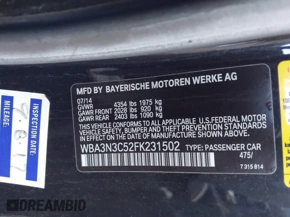 ✅ 2015 BMW 4 Series 428i • VIN: WBA3N3C52FK231502 • Лот: 41879256. Опубликован ранее на IAAI с пробегом 142 069 миль. Бесплатный доступ к архиву аукционных продаж из США и подробный отчёт об истории автомобиля на DreamBid. Изображение 9.