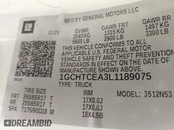 2020 Chevrolet Colorado 4WD LT z VIN 1GCHTCEA3L1189075, wystawiony jako IAAI lot #42710899 z przebiegiem 71 439 mil mil oraz . Historia ofert i sprzedaży dostępna na DreamBid. Obrazek 9.