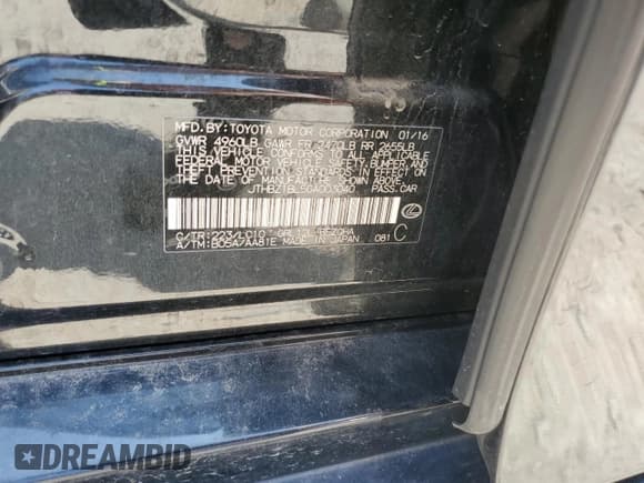 ✅ 2016 Lexus GS 350 • VIN: JTHBZ1BL5GA003040 • Lot: 60879685. Wystawiony na Copart z przebiegiem 156 370 mil. Bezpłatny archiwum sprzedaży aukcyjnych z USA i szczegółowy raport historii pojazdu na DreamBid. Zdjęcie 12.