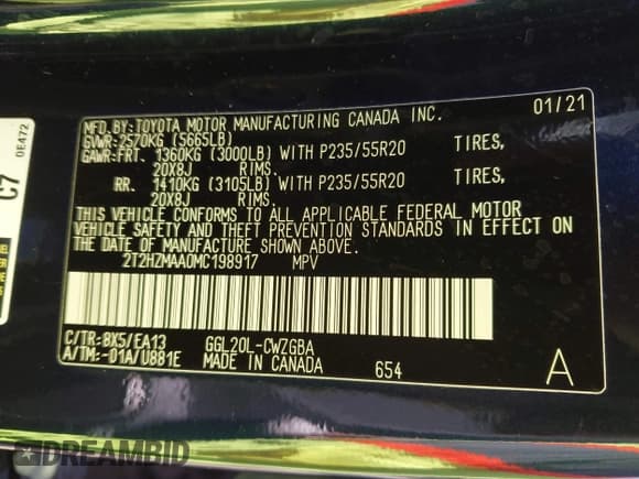 ✅ 2021 Lexus RX 350 • VIN: 2T2HZMAA0MC198917 • Лот: 42694047. Опубликован ранее на IAAI с пробегом 71 941 миль. Бесплатный доступ к архиву аукционных продаж из США и подробный отчёт об истории автомобиля на DreamBid. Изображение 9.