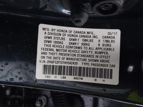 ✅ 2017 Honda Civic LX • VIN: 2HGFC2F57HH542429 • Lot: 43711553. Wystawiony na IAAI z przebiegiem 80 981 mil. Bezpłatny archiwum sprzedaży aukcyjnych z USA i szczegółowy raport historii pojazdu na DreamBid. Zdjęcie 9.