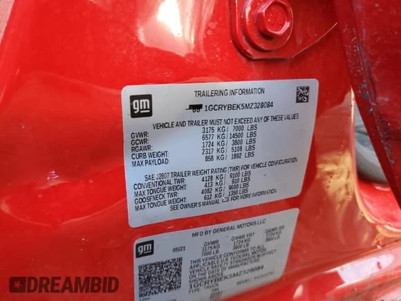 ✅ 2021 Chevrolet Silverado 1500 Custom • VIN: 1GCRYBEK5MZ328084 • Lot: 46501684. Wystawiony na Copart z przebiegiem 18 634 mil. Bezpłatny archiwum sprzedaży aukcyjnych z USA i szczegółowy raport historii pojazdu na DreamBid. Zdjęcie 13.