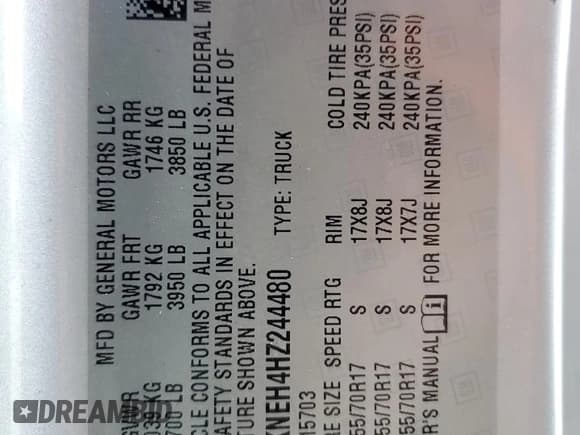 ✅ 2017 Chevrolet Silverado 1500 Work Truck • VIN: 1GCNKNEH4HZ244480 • Лот: 73862454. Опубликован ранее на Copart с пробегом 169 675 миль. Бесплатный доступ к архиву аукционных продаж из США и подробный отчёт об истории автомобиля на DreamBid. Изображение 12.