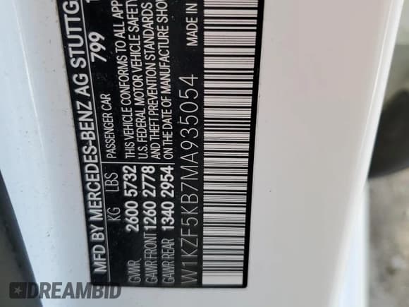 ✅ 2021 Mercedes-Benz E 450 • VIN: W1KZF5KB7MA935054 • Lot: 86288904. Listed on Copart with 30,275 mi. Free auction sales archive from the USA and detailed vehicle history report at DreamBid. Image 14.