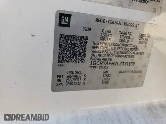 2020 Chevrolet Silverado 1500 Work Truck с VIN 1GCRYAEH7LZ131169, выставлен на аукционе Copart как лот 85272895 с пробегом 111 073 миль миль и Чистый • Clean title. История ставок и продаж доступна на DreamBid. Изображение 12.