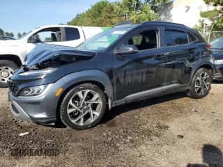 2022 Hyundai Kona Limited z VIN KM8K5CA37NU849350, wystawiony jako Copart lot #80889925 z przebiegiem 70 268 mil mil oraz Szkoda całkowita • Salvage title. Historia ofert i sprzedaży dostępna na DreamBid. Obrazek 1.