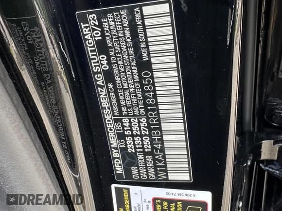 ✅ 2024 Mercedes-Benz C 300 • VIN: W1KAF4HB1RR184850 • Lot: 63047705. Wystawiony na Copart z przebiegiem 25 664 mil. Bezpłatny archiwum sprzedaży aukcyjnych z USA i szczegółowy raport historii pojazdu na DreamBid. Zdjęcie 10.