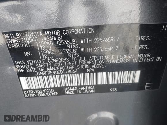 ✅ 2016 Toyota RAV4 XLE • VIN: JTMRFREV0GD178864 • Lot: 43592919. Listed on IAAI with 181,974 mi. Free auction sales archive from the USA and detailed vehicle history report at DreamBid. Image 9.