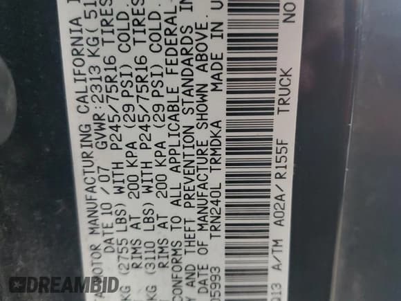 ✅ 2008 Toyota Tacoma • VIN: 5TEPX42N98Z505993 • Lot: 91369715. Wystawiony na Copart z przebiegiem Nie podano. Bezpłatny archiwum sprzedaży aukcyjnych z USA i szczegółowy raport historii pojazdu na DreamBid. Zdjęcie 12.