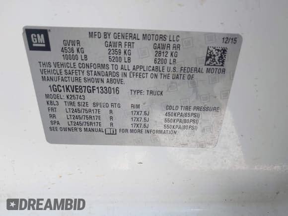 ✅ 2016 Chevrolet Silverado 2500HD LT • VIN: 1GC1KVE87GF133016 • Лот: 42843774. Опубликован ранее на IAAI с пробегом 240 652 миль. Бесплатный доступ к архиву аукционных продаж из США и подробный отчёт об истории автомобиля на DreamBid. Изображение 9.