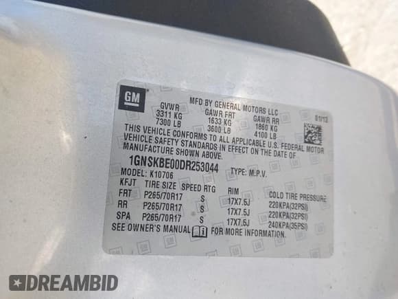 ✅ 2013 Chevrolet Tahoe LT • VIN: 1GNSKBE00DR253044 • Лот: 43730092. Опубликован ранее на IAAI с пробегом 204 078 миль. Бесплатный доступ к архиву аукционных продаж из США и подробный отчёт об истории автомобиля на DreamBid. Изображение 9.