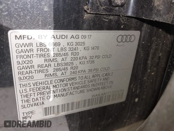 ✅ 2018 Audi Q7 Premium Plus • VIN: WA1LAAF77JD014194 • Lot: 42614642. Listed on IAAI with 68,582 mi. Free auction sales archive from the USA and detailed vehicle history report at DreamBid. Image 9.