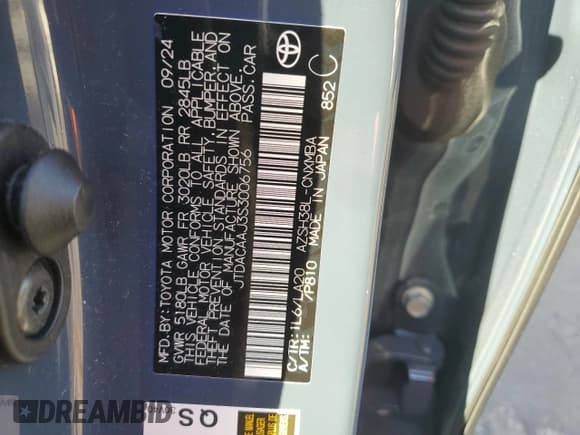 ✅ 2025 Toyota Crown XLE • VIN: JTDACAAJ3S3006756 • Lot: 92891145. Listed on Copart with 17,414 mi. Free auction sales archive from the USA and detailed vehicle history report at DreamBid. Image 13.