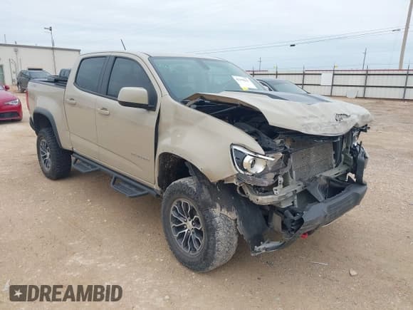 ✅ 2022 Chevrolet Colorado 4WD ZR2 • VIN: 1GCGTEEN5N1327731 • Lot: 42199631. Listed on IAAI with 40,380 mi. Free auction sales archive from the USA and detailed vehicle history report at DreamBid. Image 1.
