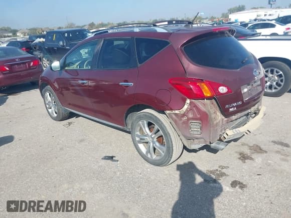 ✅ 2009 Nissan Murano SL • VIN: JN8AZ18W49W102165 • Lot: 43638078. Listed on IAAI with 147,004 mi. Free auction sales archive from the USA and detailed vehicle history report at DreamBid. Image 3.