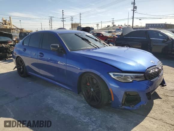 2021 BMW 3 Series M340i with VIN WBA5U7C05MFK99905, listed as a Copart auction lot 47805825 with Not provided miles and Salvage title. Bid and sale history available at DreamBid. Image 4.