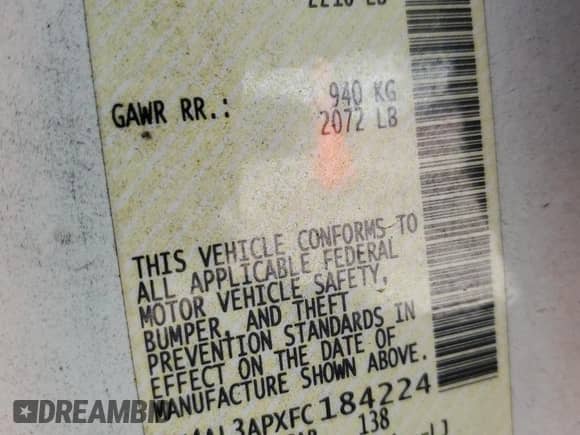 2015 Nissan Altima SV with VIN 1N4AL3APXFC184224, listed as a Copart auction lot 82470615 with 255,276 mi miles and Clean title. Bid and sale history available at DreamBid. Image 12.